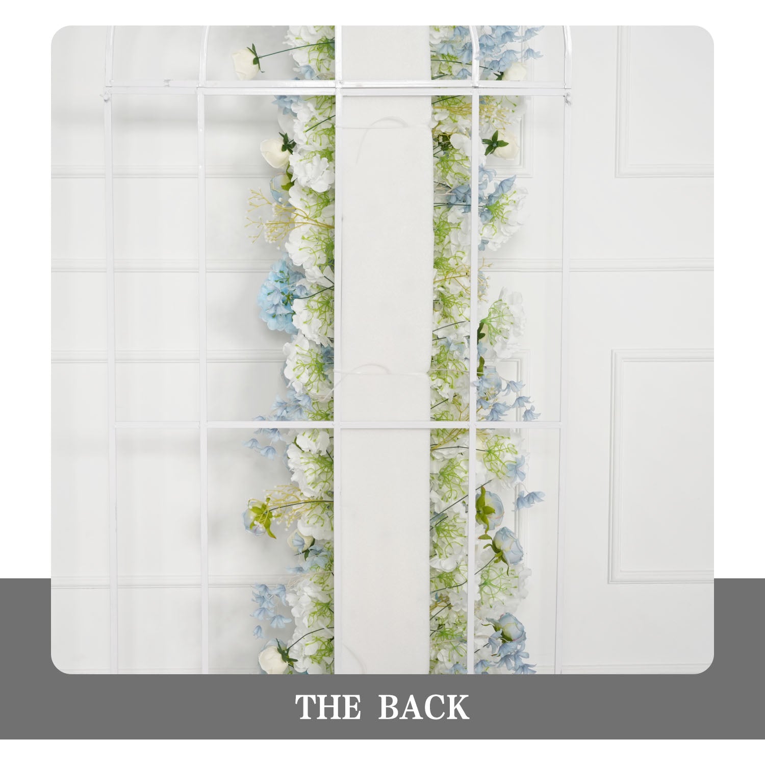 Uflower Blue White Flower Wedding Backdrop Arch Floral Arrangement